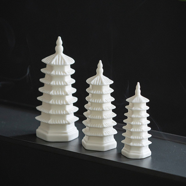 Ceramic handicrafts, small ornaments, home and garden landscaping, retro decoration accessories, matching buildings, Wenchang Tower