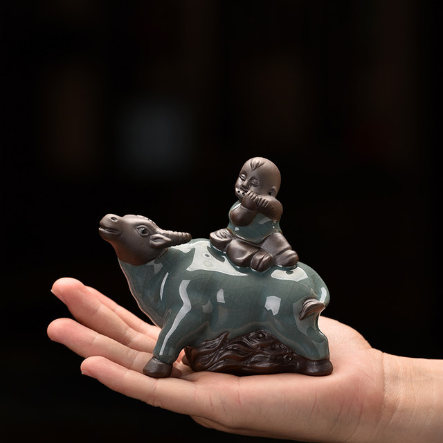 Ge Kiln Ceramics Shepherd Boy Mavericks Home Tea Room Tea Table Tea Pets Tea Ceremony Accessories Fish Tank Horticultural Decoration Furnishings
