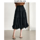 Mandesil's leisel tense skirt 2025 summer new fashion lotus leaf ear earrings high waist A-line skirt for women