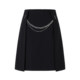 Mandesey black simple short skirt 2025 autumn new irregular splicing skirt to make you look slim and hip A-line skirt