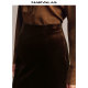 Mandesy retro skirt 2025 autumn new product elastic velvet A-swing fishtail skirt commuting OL long skirt