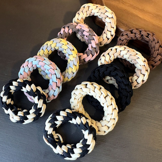 Head rope for women tied hair rubber band high elastic black hair rope tied head rope leather case adult tied ponytail braided hair ring