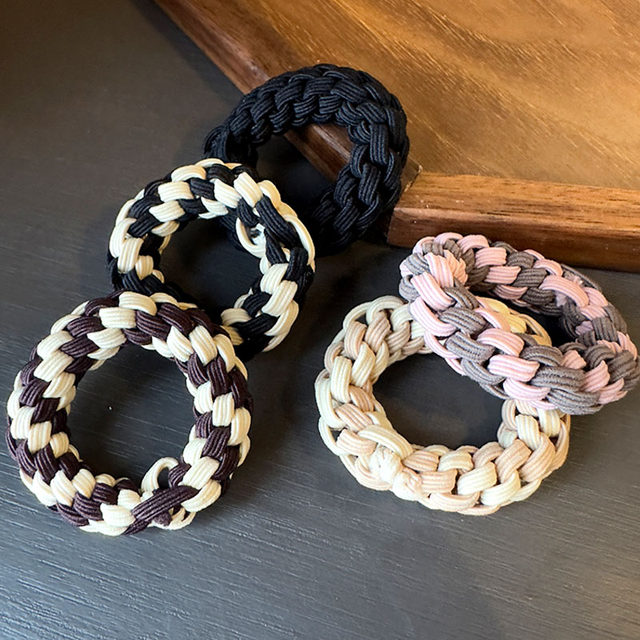 Head rope for women tied hair rubber band high elastic black hair rope tied head rope leather case adult tied ponytail braided hair ring