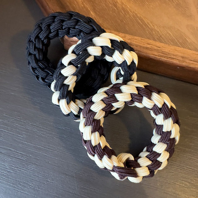 Head rope for women tied hair rubber band high elastic black hair rope tied head rope leather case adult tied ponytail braided hair ring