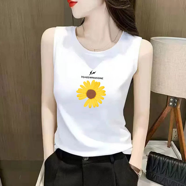 
White vest women's summer 2025 new suit with small straps bottoming shirt sleeveless round neck cover breast top