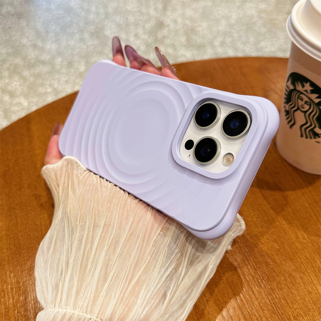 Magnetic charging wave CASE liquid silicone suitable for Apple 17promax mobile phone case 2025 new iphone16 internet celebrity 15 all-inclusive air bag anti-fall 14 replacement high quality 13 protective cover