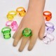Children's ring ring plastic candy color imitation diamond ring color princess jewelry jewelry ring ring bracelet transparent