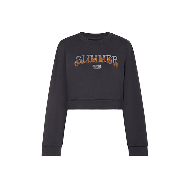 Fuck Embroidered Round Cerebage Sweater Women Ochirly Ochti Short Top 2024 New Spring and Summer Printing Loose Leisure
