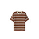ochirly Oushili striped embroidered short-sleeved T-shirt women's top casual loose sports new products for spring 2025

