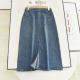 Iran 2025 summer new high-waisted slim pocket embroidery design mid-length denim slit skirt