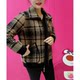 New winter gold mink thickened warm coat fashionable plaid short all-in-one velvet top for middle-aged and elderly mothers