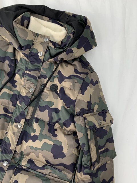 Winter hooded camouflage down jacket for women 90 white duck down warm jacket for zippered mid-length bread jacket for men