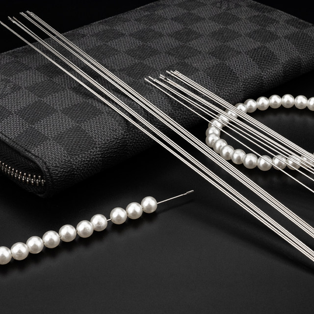 Open needle Hand-made beading needle Bead threading needle Ultra-fine beading needle Bead threading artifact needle Special needle for needle
