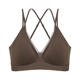 Nude crossed shoulder straps gathered underwear comfortable thin skin-friendly bra adjustable sports bra for women