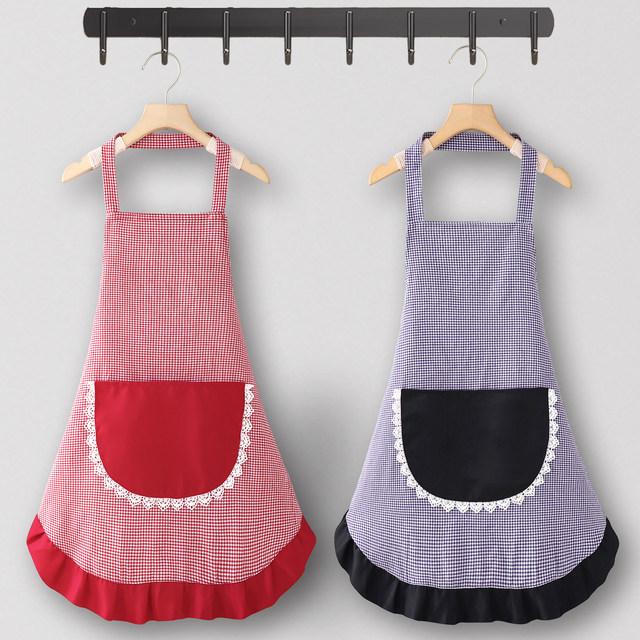 Stall apron kitchen home gardening 2025 new cooking cotton work clothes women's Korean catering work special