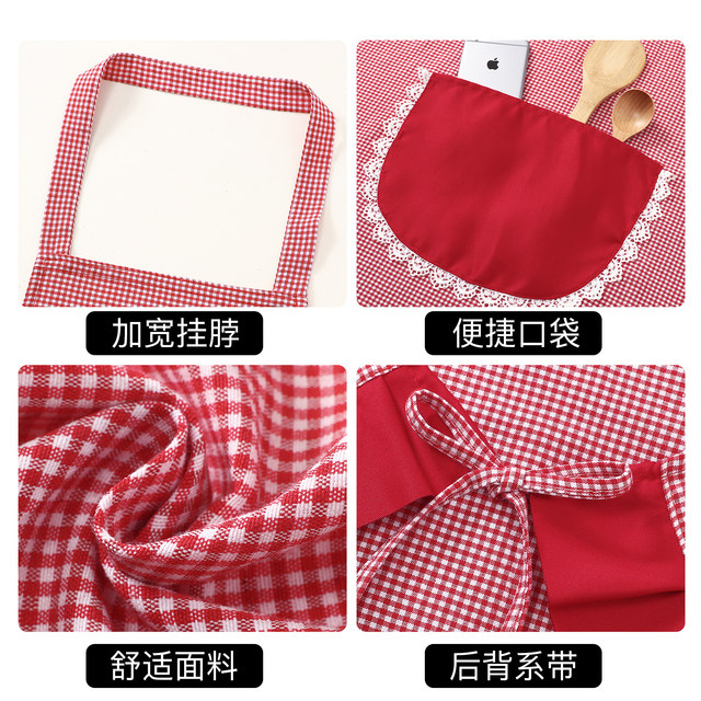 Stall apron kitchen home gardening 2025 new cooking cotton work clothes women's Korean catering work special