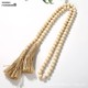 Handmade jewelry accessories, wood color, wood beads, hemp rope, tassel string, home decoration pendant, handicraft ornaments, versatile
