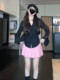 Wen Wan same black flared sleeves back strap shirt with women's design niche slim fit versatile top trendy