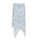 IAEY French romantic retro floral low waist skirt beach vacation style ruffle pure slit midi skirt