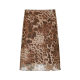 IAEY American hot girl brown leopard print printing net gauze thin half -bodies skirt early autumn versatile slim hip mid skirt
