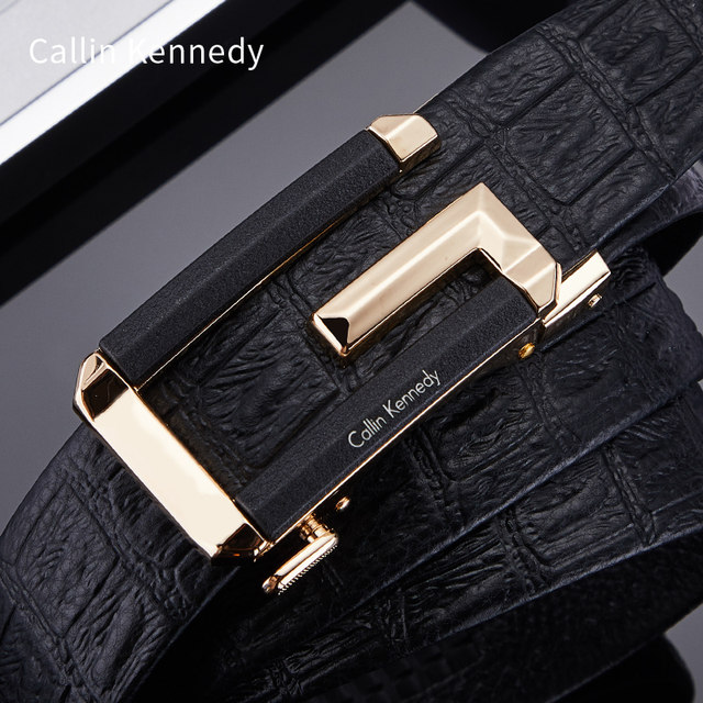 Callin Kennedy men's belt, men's genuine leather automatic buckle belt, pure cowhide brand
