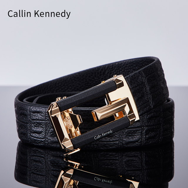 Callin Kennedy men's belt, men's genuine leather automatic buckle belt, pure cowhide brand
