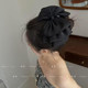Black satin bow headband hair clip for women 2025 new high-end half-tied hair clip ponytail clip on the back of the head