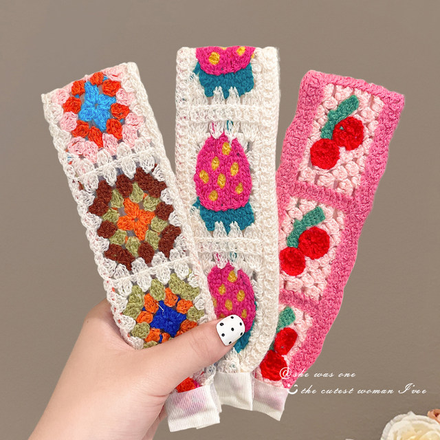 
Ma Sichun's same style bangs Velcro hair stickers knitted hair ties face wash headband women's broken hair arrangement artifact