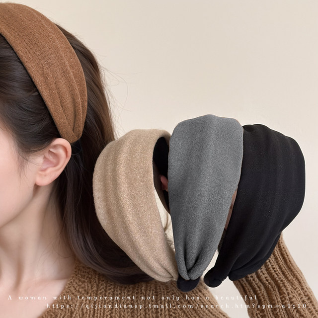High-ceiling coffee-colored hair with wide edges for women 2025 new daily wear headband pressed hair bundle hairpin headwear