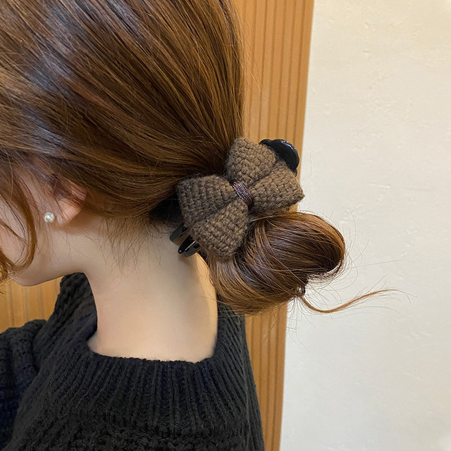 Baby hair clip for women with autumn and winter high-end bows grabbing clips hair clips on the back of the head