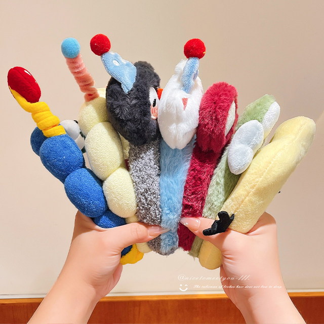 Cartoon plush headband for women 2025 new autumn and winter face wash special cute headband anti-slip non-falling hairpin hair accessory