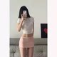 American hot girl pink low waist slim skirt 2024 summer new slim sexy hip-cover skirt miniskirt for women