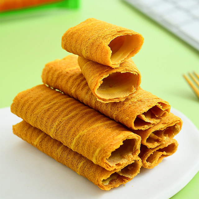 80g*3 box] Goblin streaming egg crispy egg yolk cheese cheese -flavored office snack sandwich egg roll crispy roll
