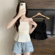 
Large size ruffled sleeveless top for women in summer suit and high-end style. niche slim and beautiful back strap vest