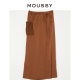 MOUSSY 2023 summer temperament elegant commuter pocket mid-length skirt 010GSW30-1100
