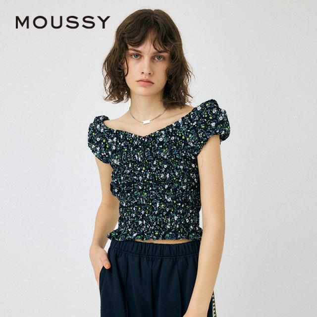 MOUSSY 2024 summer new product sweet and beautiful style sleeveless floral shirt for women 010HS630-0831
