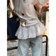 Homemade ~ Puffy little butt curtain white mesh butt curtain layered short skirt for women one-piece lace-up skirt