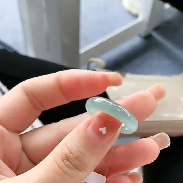 Valentine's Day Gift Plain Ring Ring Bodhi Root Handmade Diy Gift White Tea Qingyou Best Friends Jewelry