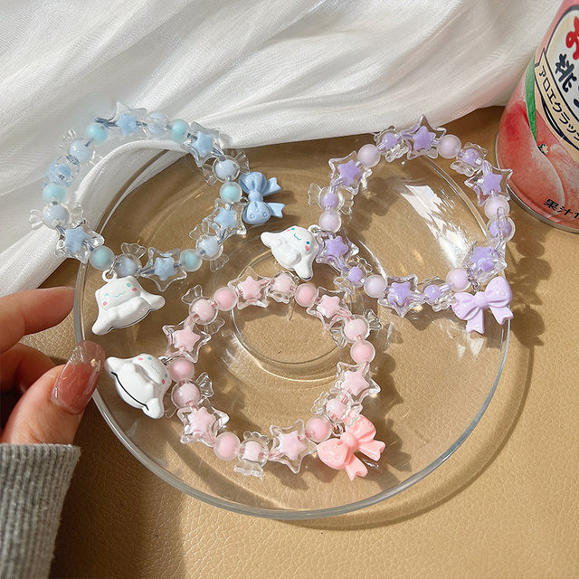 Internet celebrity Melody best friend bracelet cute Yugui dog bell couple bracelet small rubber band give boyfriend hair rope hair accessories