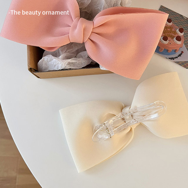 Super large bow hair clip female back head plate to grab the summer sweet girl half -tie duckbill clip card hair card
