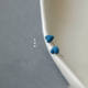 Gorgeous~Autumn and winter earrings, high-end retro love niche frosted peacock blue Klein blue ceramic earrings