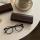 Clearance retro coffee/solid color simple glasses case sunglasses case Japanese light portable glasses storage box for men and women