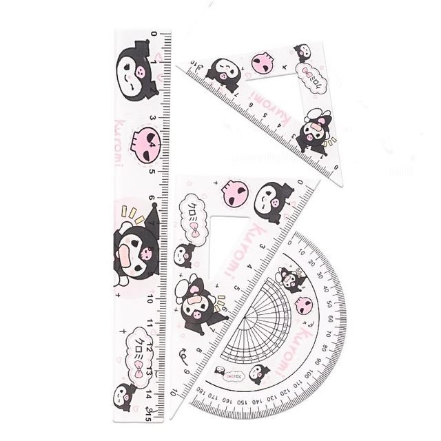 Pacha dog Kuromi transparent ruler set creative acrylic student 15cm ...