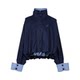 PUNCH two-sided cotton retro contrasting plaid jacket design sense autumn jacket
