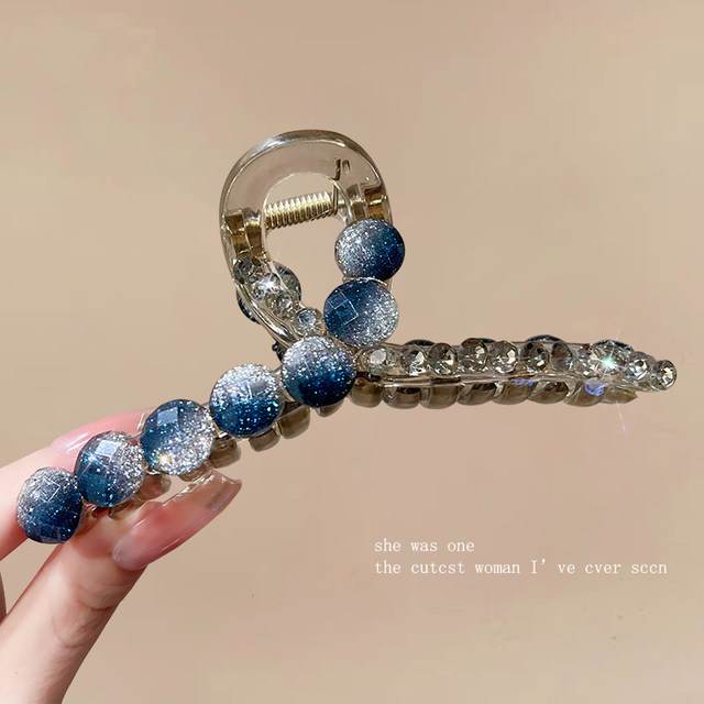 High-end crystal flash diamond clip female large-size hair clip fashionable hair shark clip hair clip back head 2025 new model