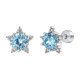 Blue ice crystal snowflake earrings for women titanium alloy ear piercing ear bone nail high-quality cochlear nail earrings titanium steel earrings