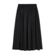 Qiushui Yiren retro style high waist A-line skirt 2025 spring and autumn new style women's commuting versatile black midi skirt
