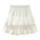 White ruffled cake skirt skirt for women summer large size high waist slim ballet style A-line puff chiffon short skirt