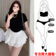 Small pleated puffy skirt summer large size cake skirt women's white high waist short skirt anti-exposure A-line skirt pants
