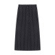 Retro black polka dot skirt for women in summer large size pear shape, slim high waist slit A-line suit long skirt